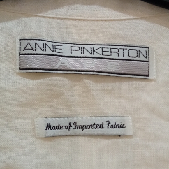 VTG Anne Pinkerton 100% Linen Embroidered Shirts - Picture 4 of 5